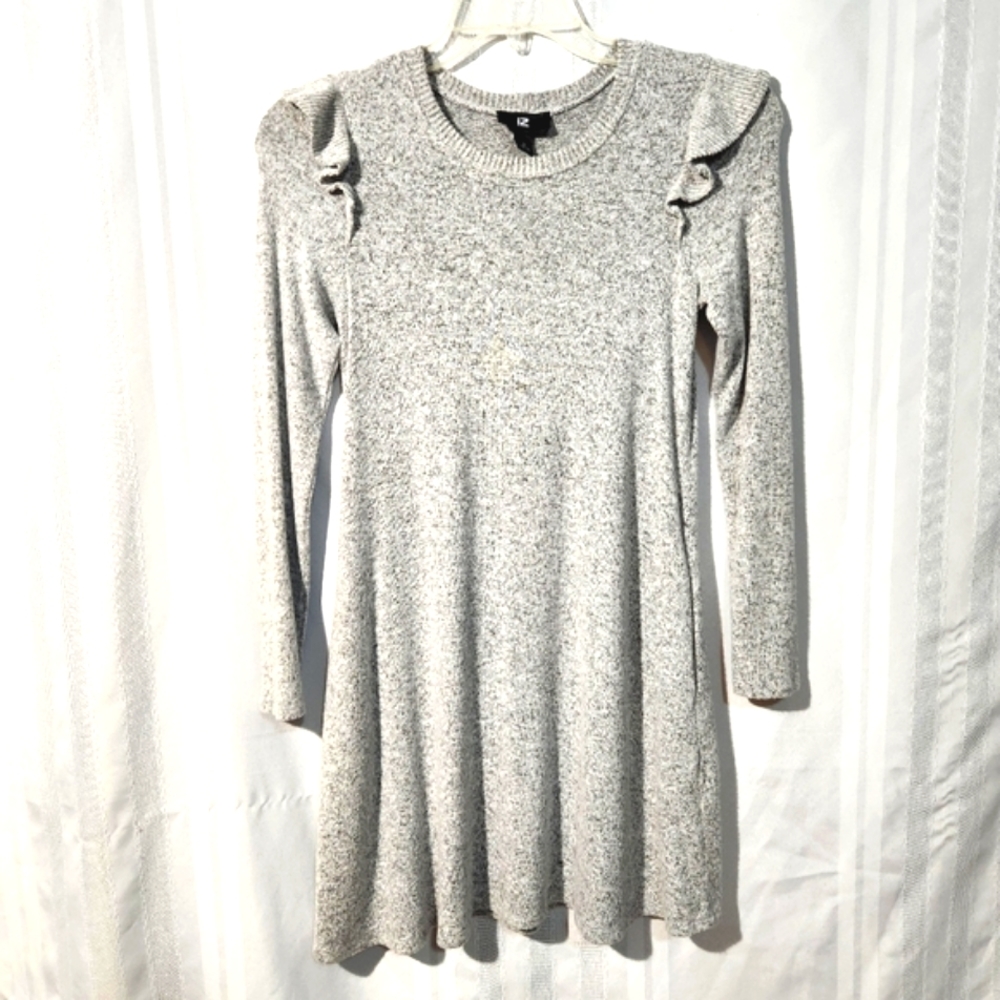 IZ BYER JUNIOR GRAY LONGSLEEVE SWEATER DRESS  SIZE SMALL